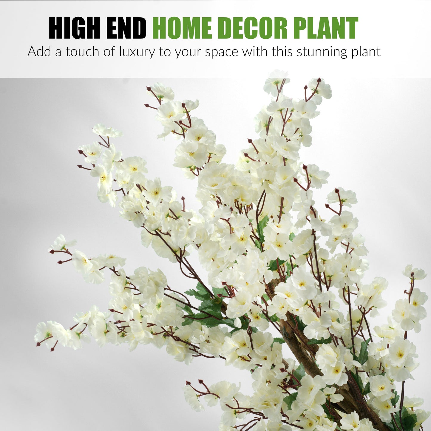 Artificial Cherry Blossom Tree Realistic White Wintersweet