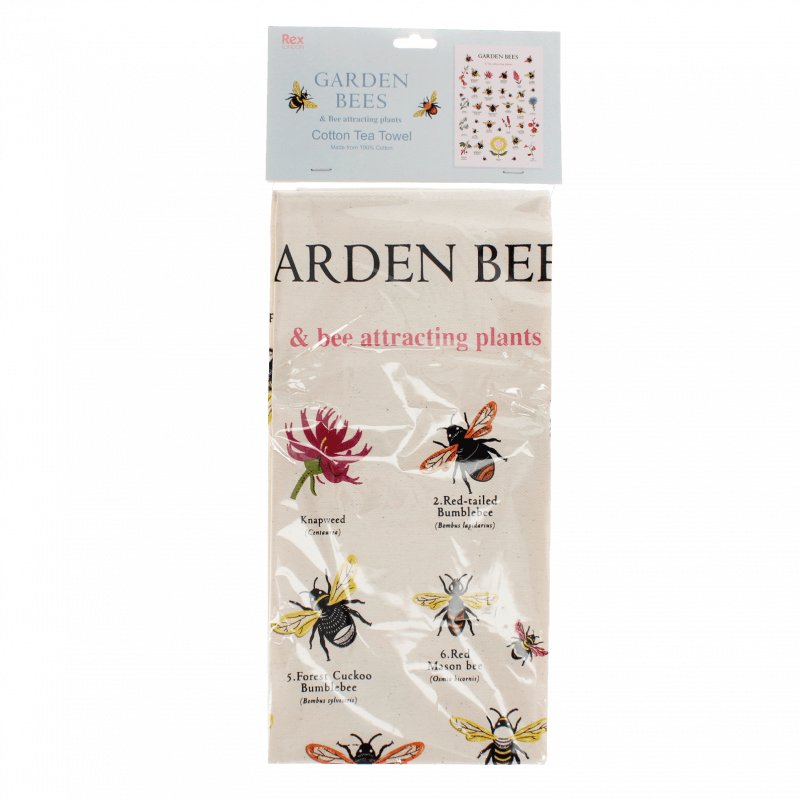 Rex Cotton tea towel - Garden Bees
