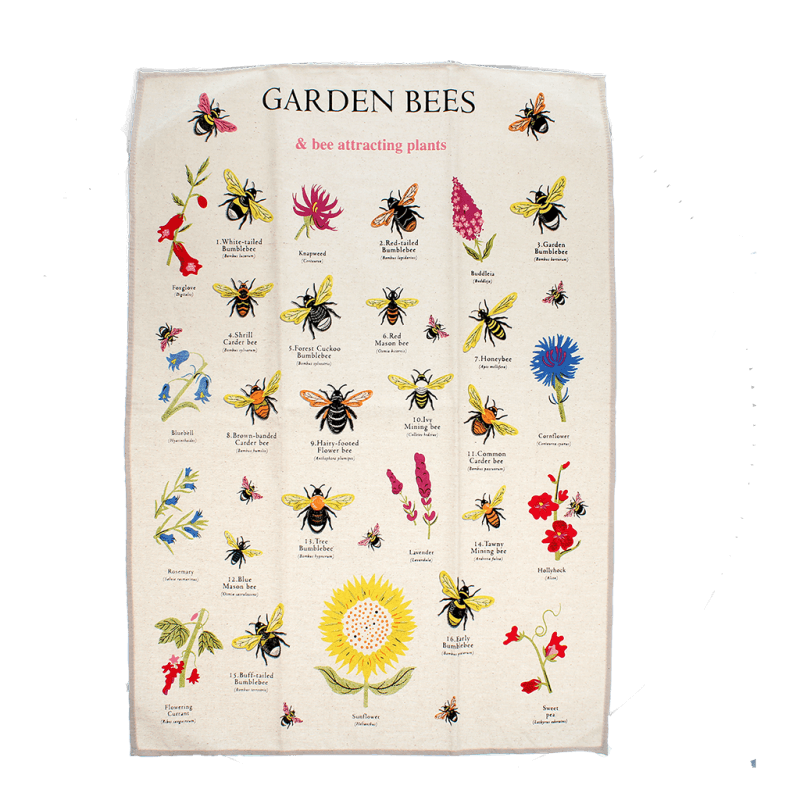 Rex Cotton tea towel - Garden Bees