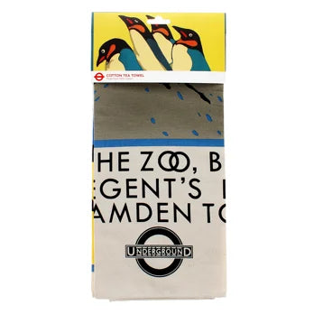 Rex Cotton tea towel - TfL Vintage Poster "For the Zoo..."
