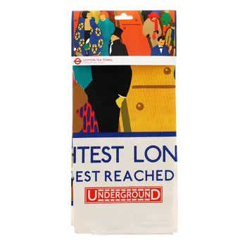 Rex Cotton tea towel - TfL Vintage Poster "Brightest London"