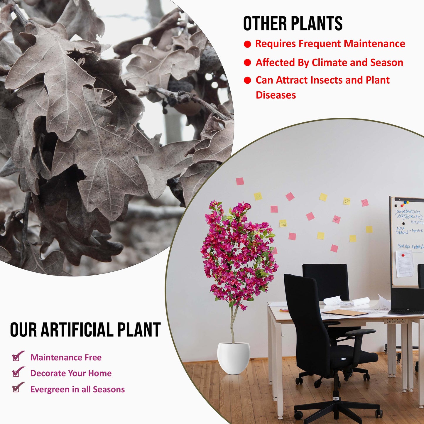 5Ft Blooming Bougainvillea Glabra Paperflower - Artificial Plant