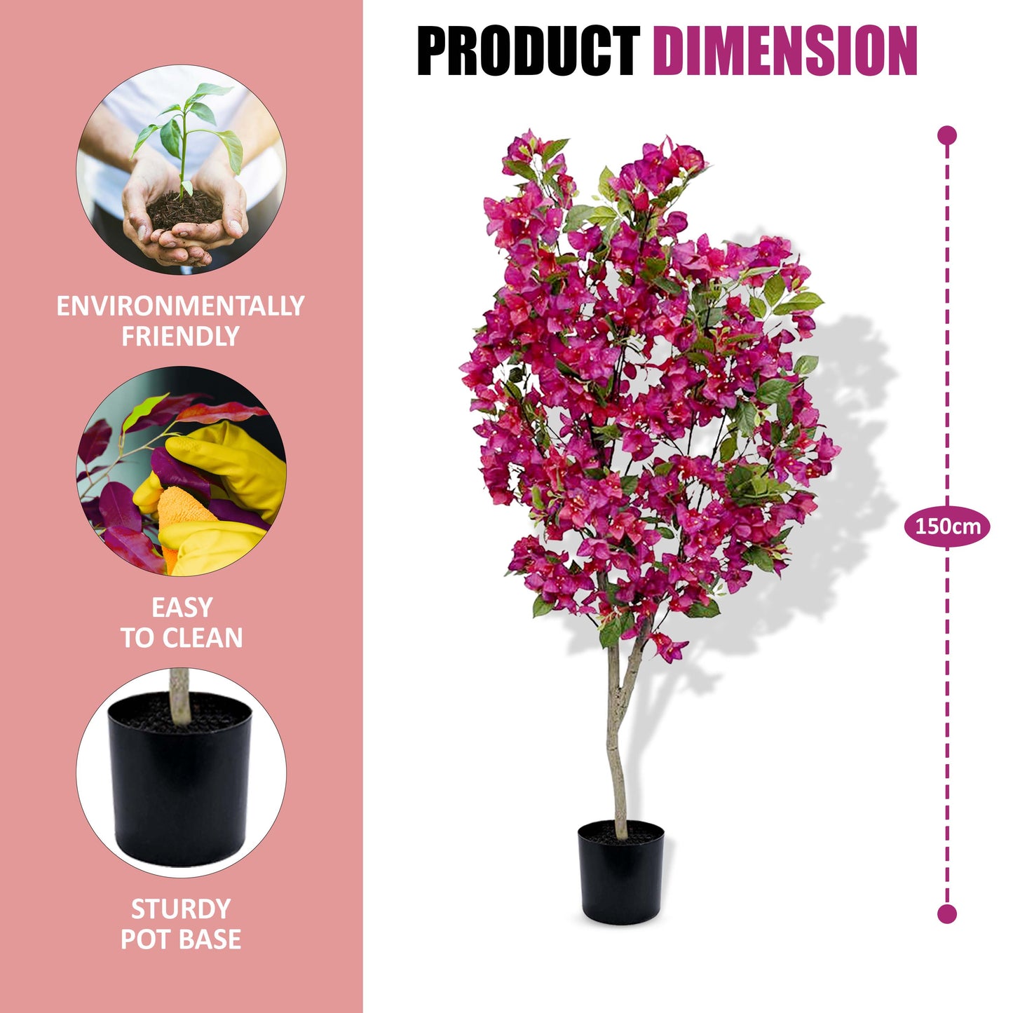 5Ft Blooming Bougainvillea Glabra Paperflower - Artificial Plant