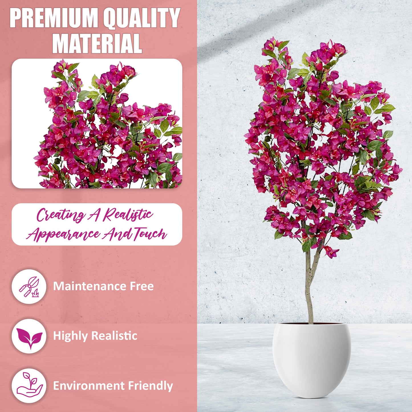 5Ft Blooming Bougainvillea Glabra Paperflower - Artificial Plant