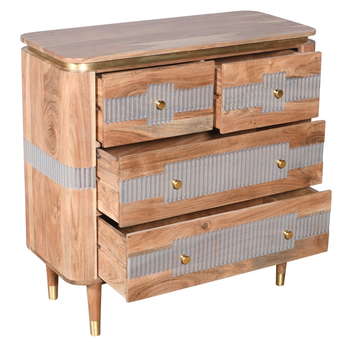 Berkley Acacia Wood 4 Drawers Chest