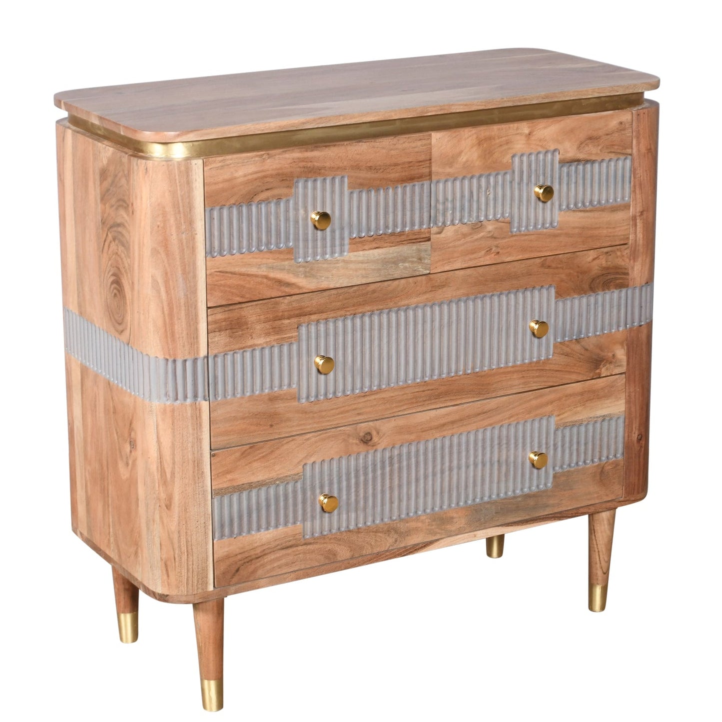 Berkley Acacia Wood 4 Drawers Chest