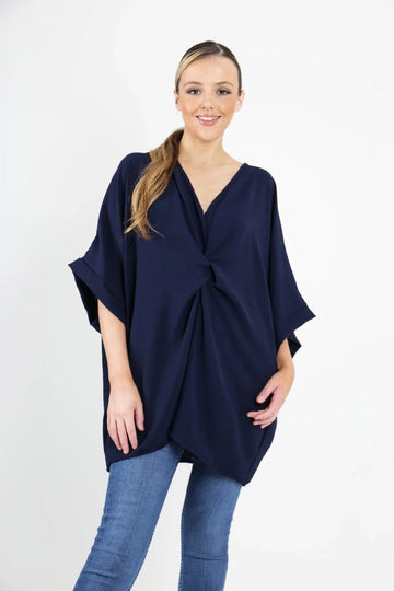 Italian Twisted Front Batwing Oversized Top One Size fits 8-24