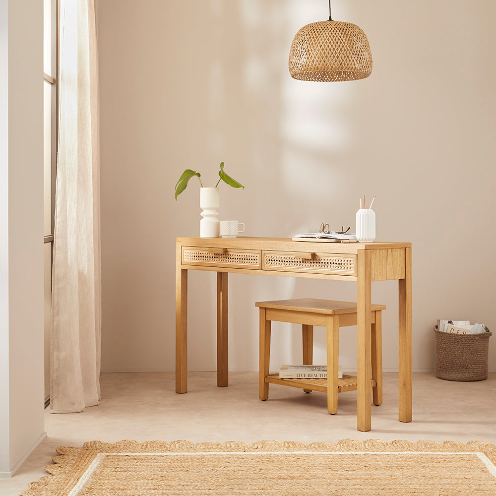 Bali Rattan Dressing Table with 2 Drawers
