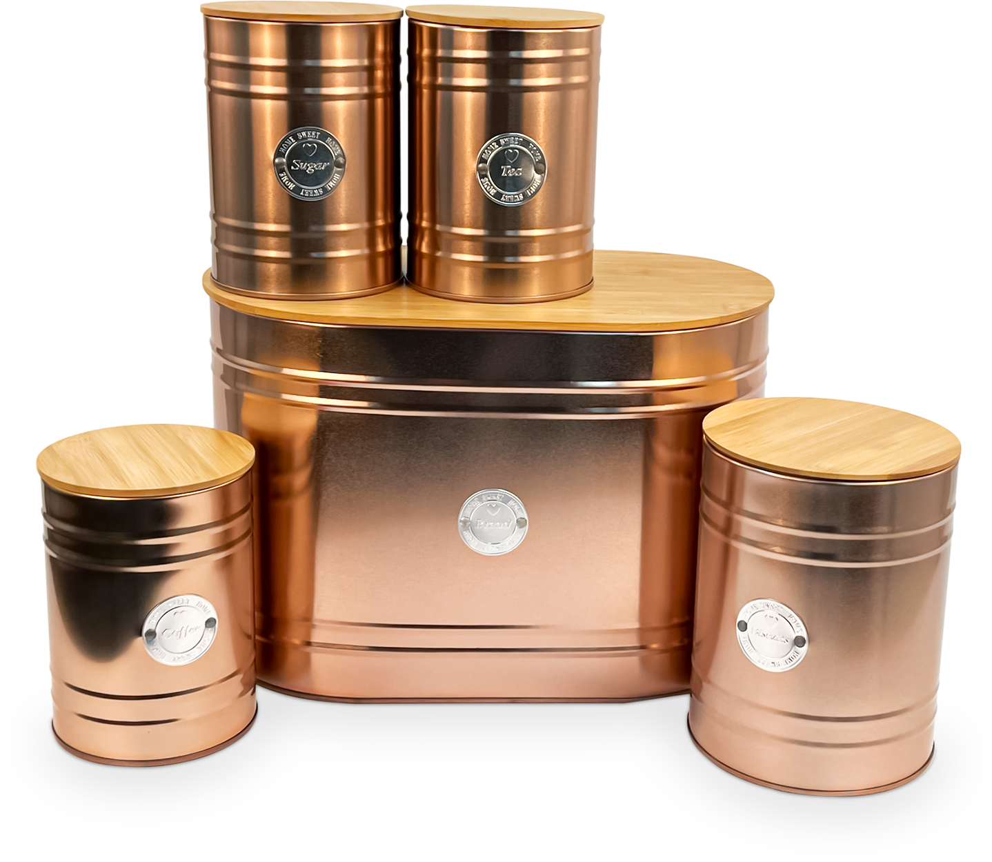 5Pcs Kitchen Storage Tins Canister - Bread Bin
