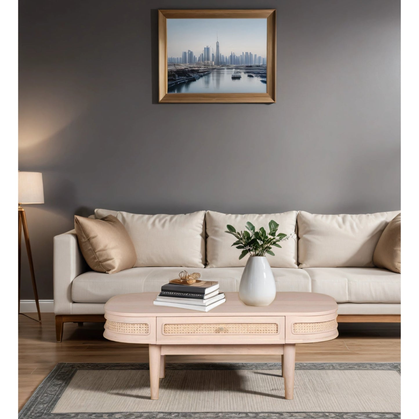 Chester Cane And Wood 1 Drawer Coffee Table