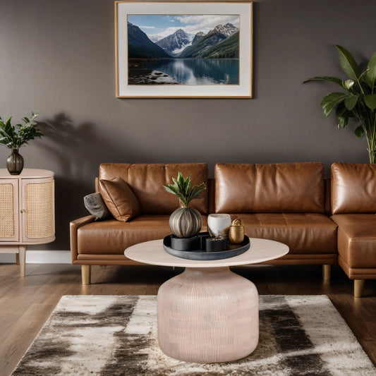 Chester Cane And Wood Round Coffee Table