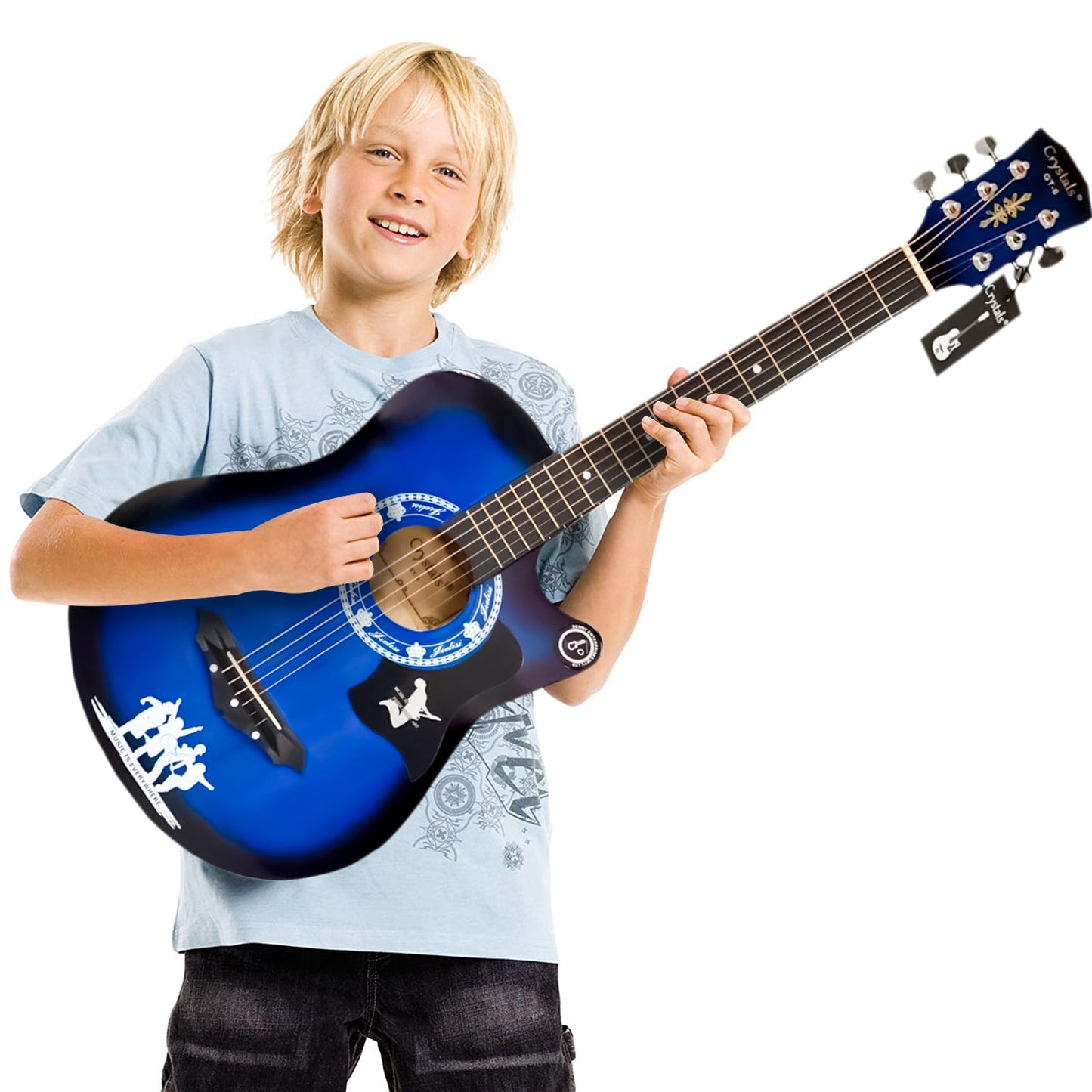 38" Full Size 6 String Acoustic Guitar Blue