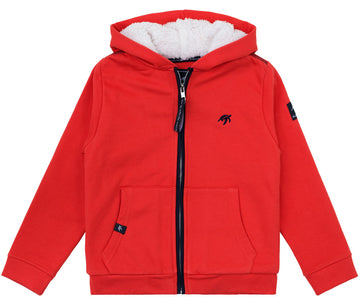Childrens Boatyard Full Zip Hood - Spicy Red