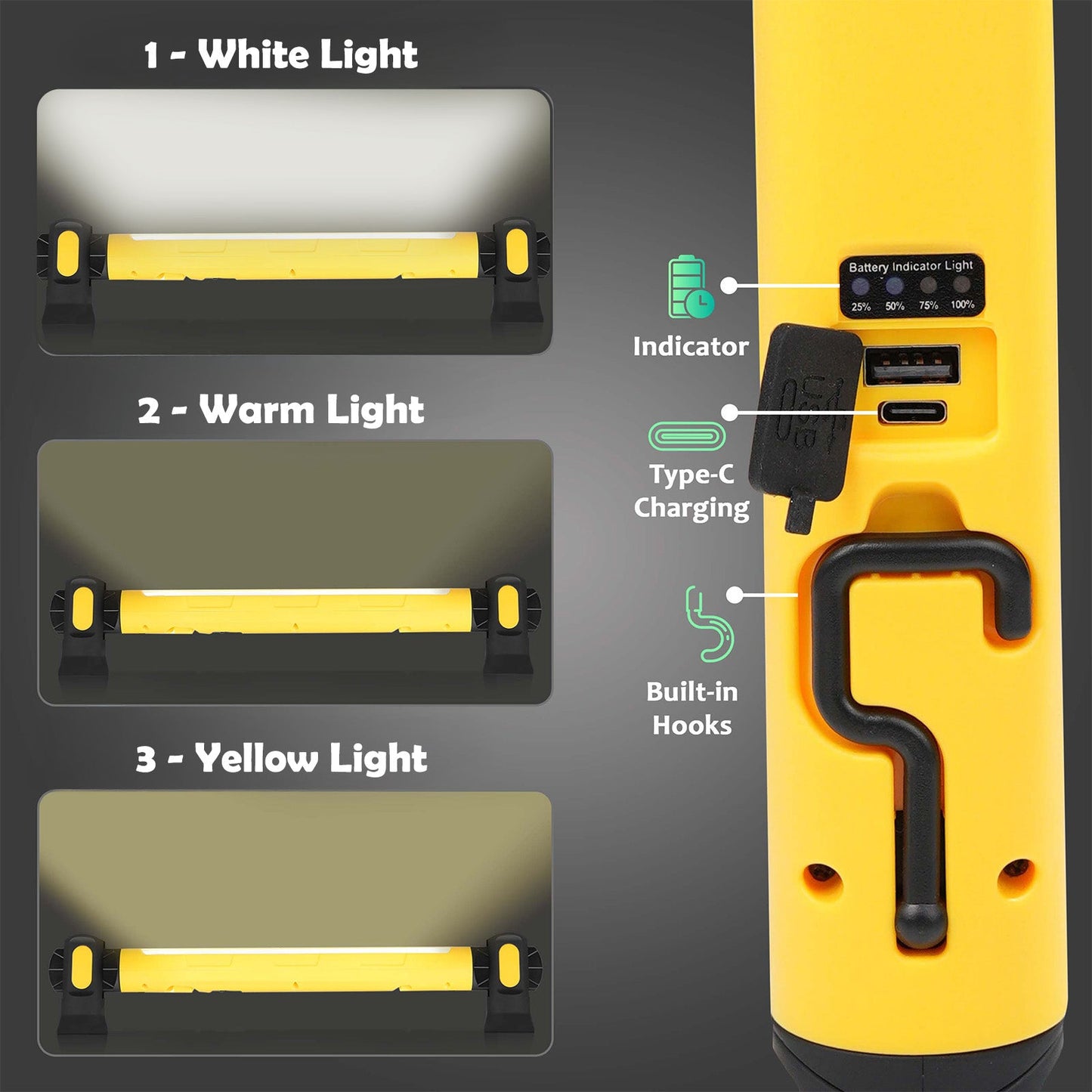 Rechargeable LED Work Light Torch with Magnet