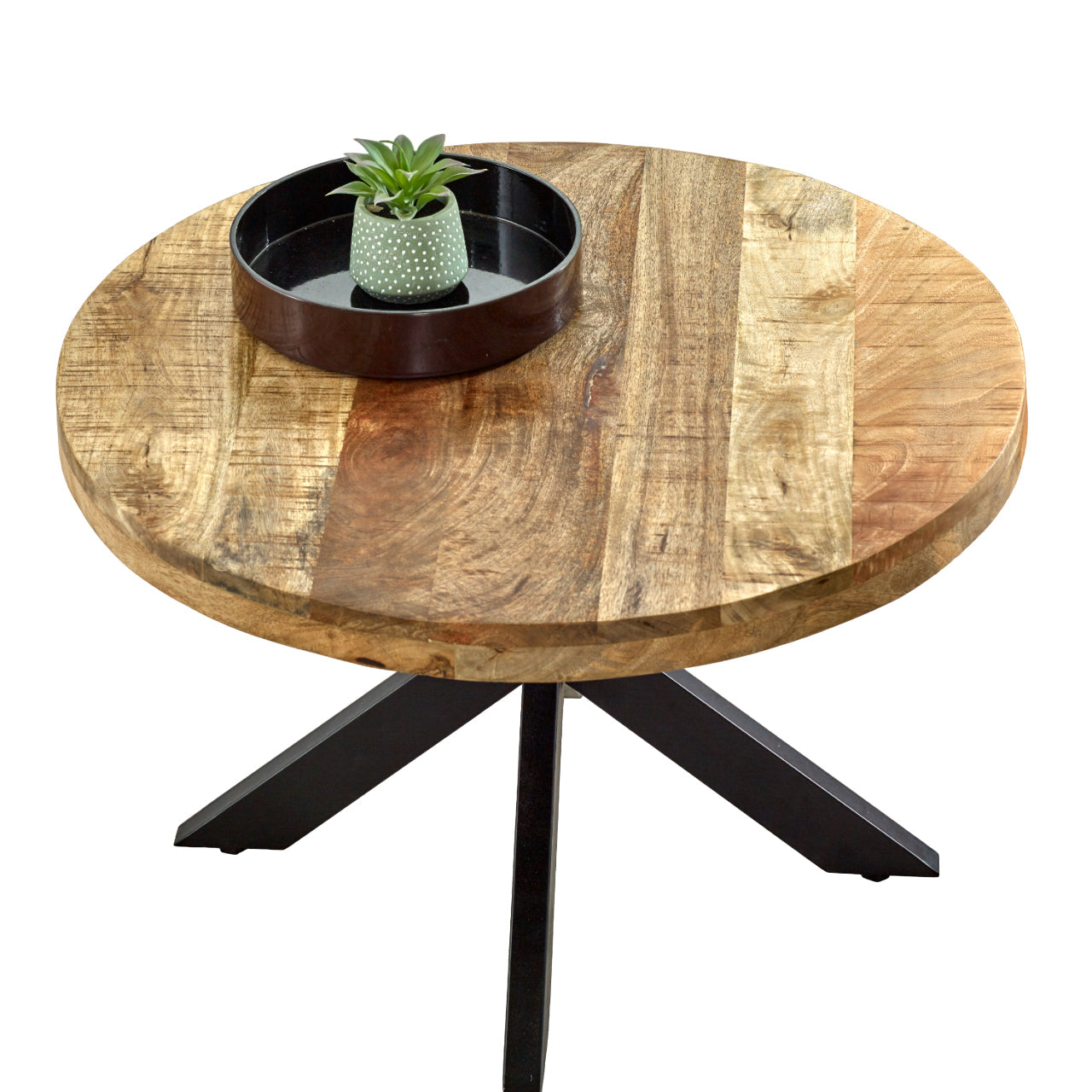 Merlin Mango Wooden Round Coffee Table Spider Legs