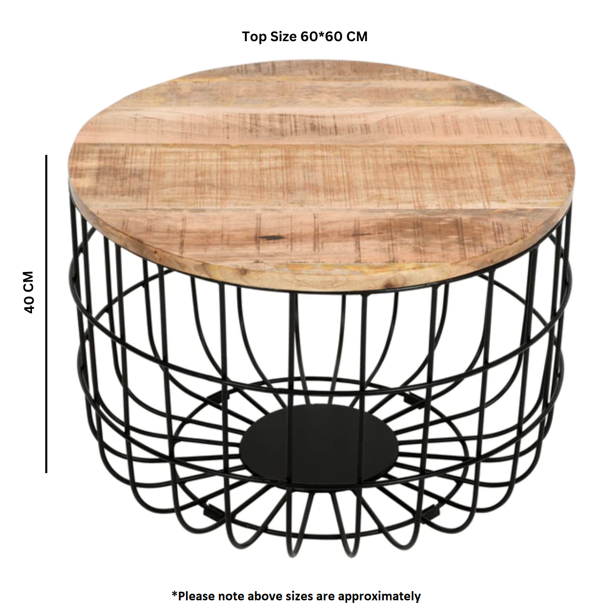 Merlin Mango Wooden Wire Coffee Table