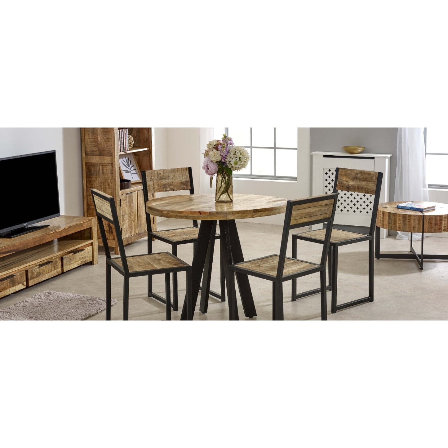 Merlin Mango Wooden 4 Seater Round Dining Table
