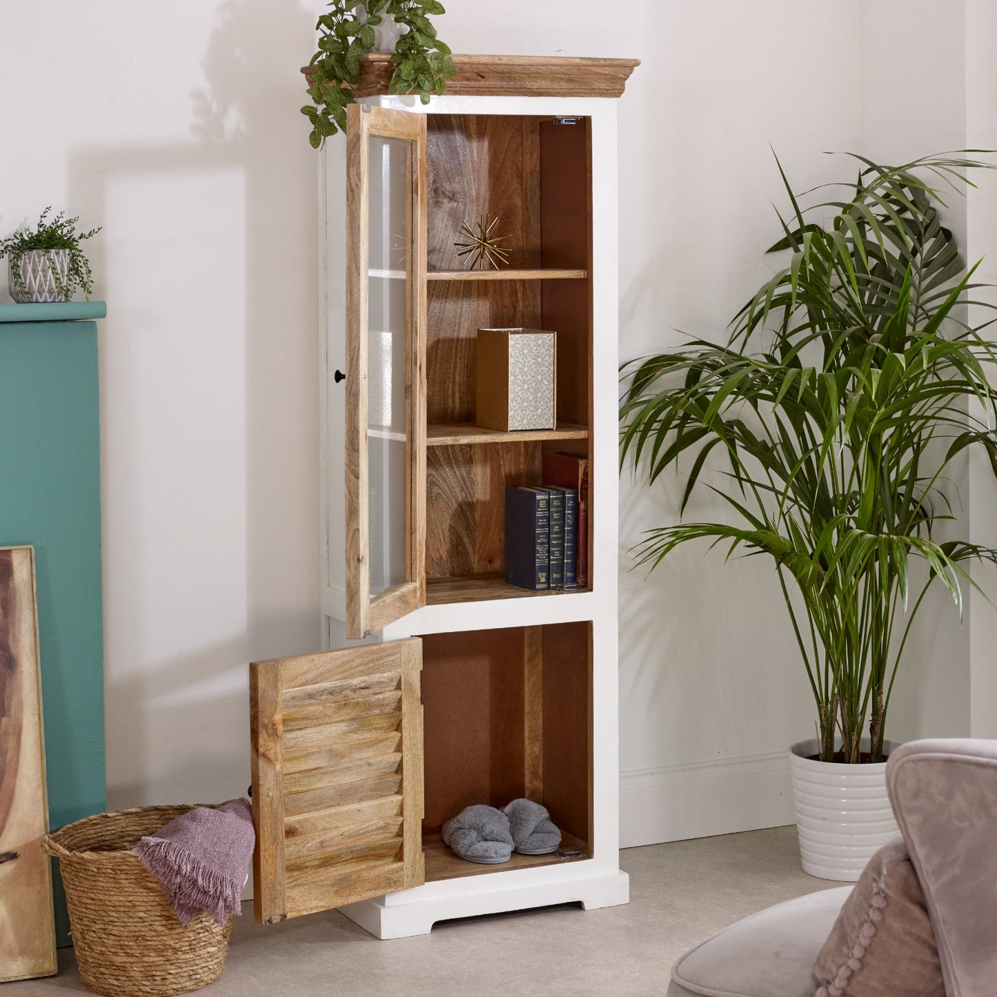 Bianco Solid Mango Wood Bookcase   White