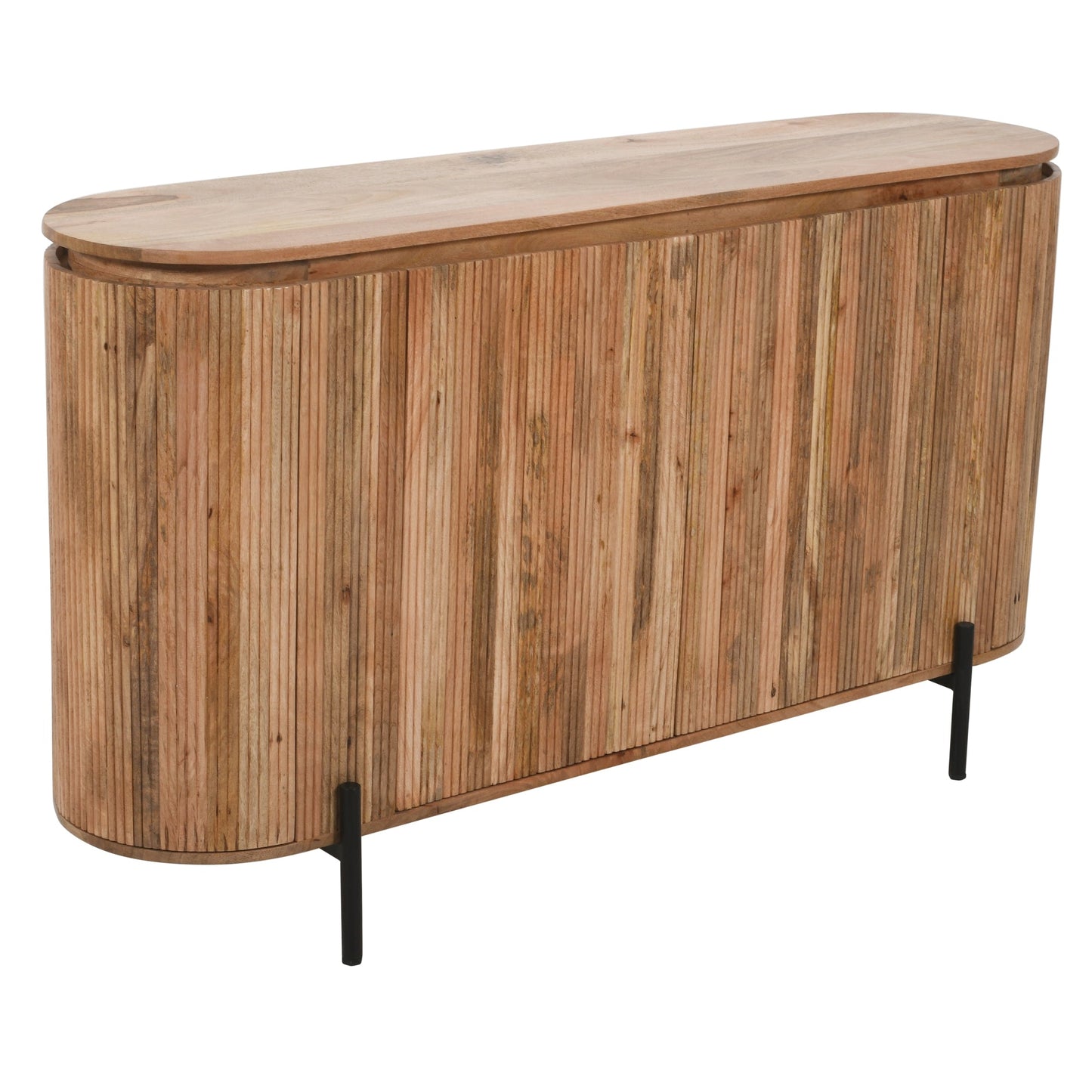 York Solid Wood Sideboard With Metal Legs