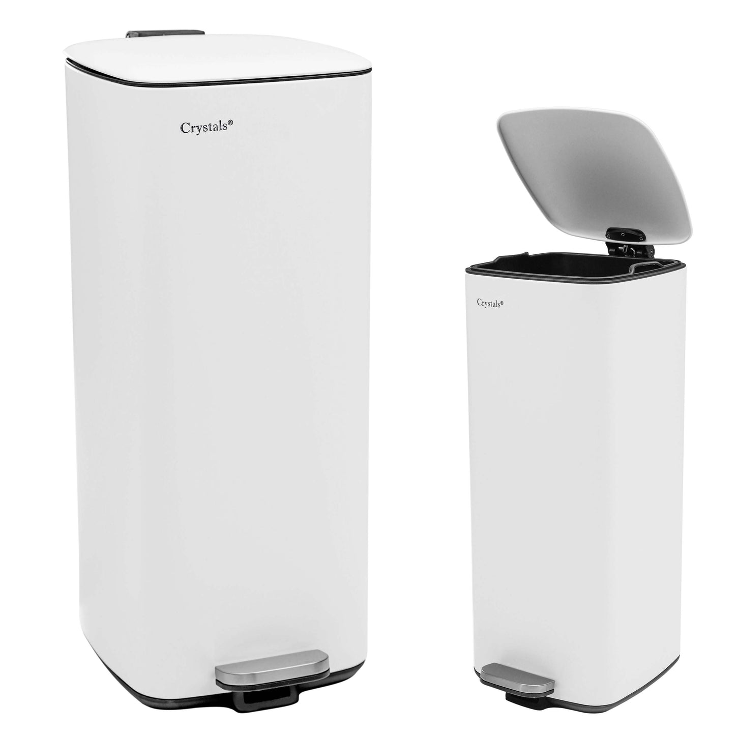 30L Square Pedal Bin with Soft-Close Lid