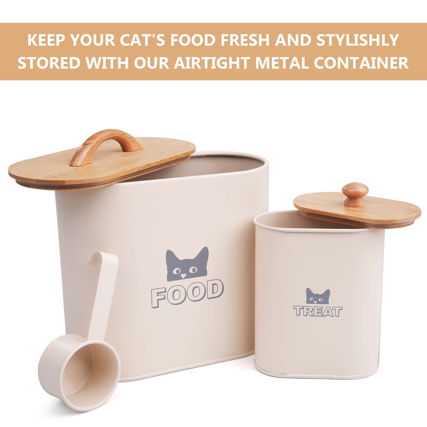Cat Food Storage Container With Scoop