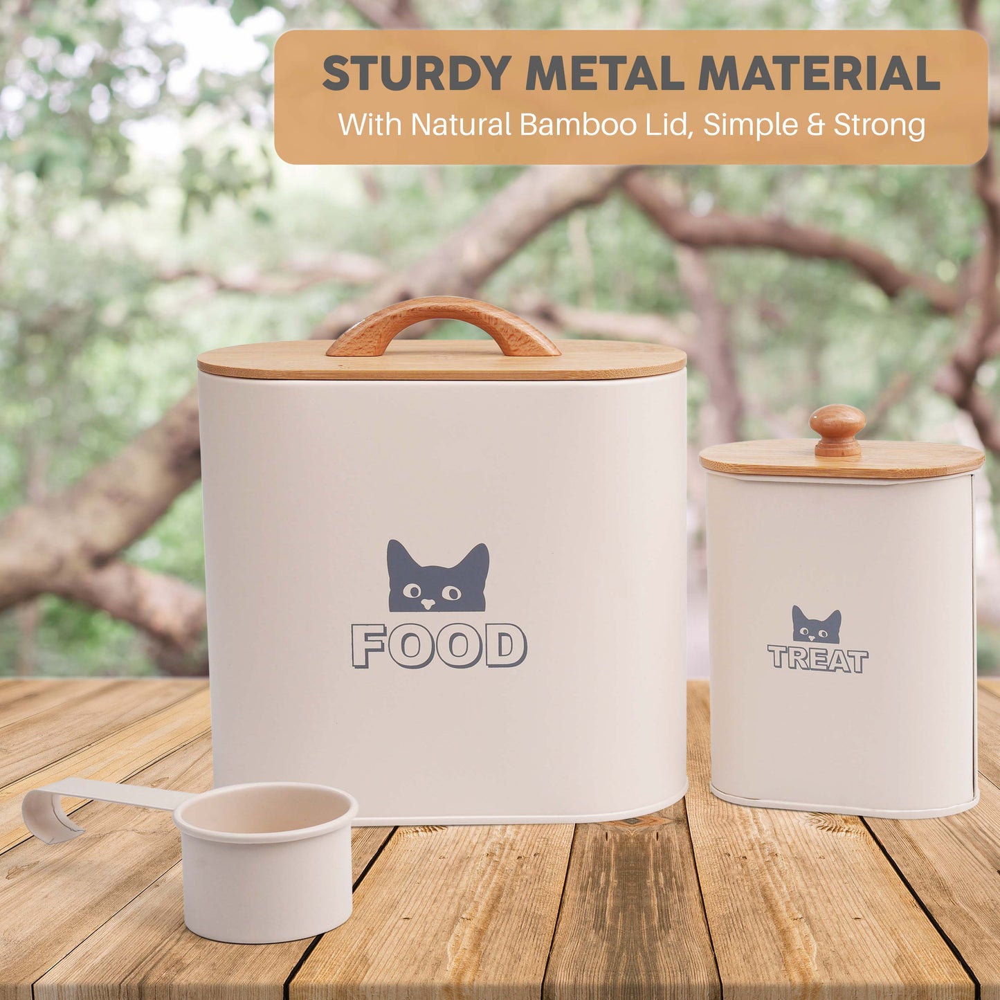 Cat Food Storage Container With Scoop