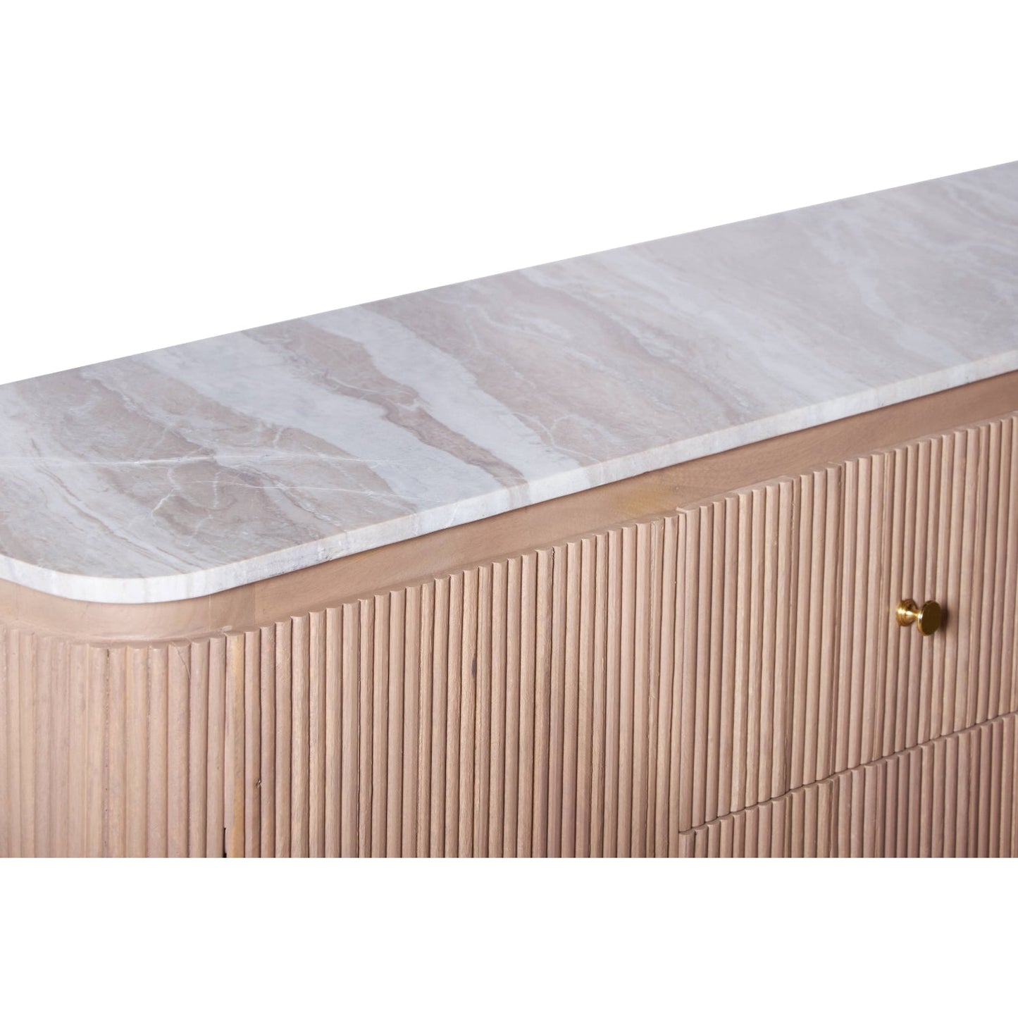 Bundi Natural Marble & Wood Extra Large Sideboard