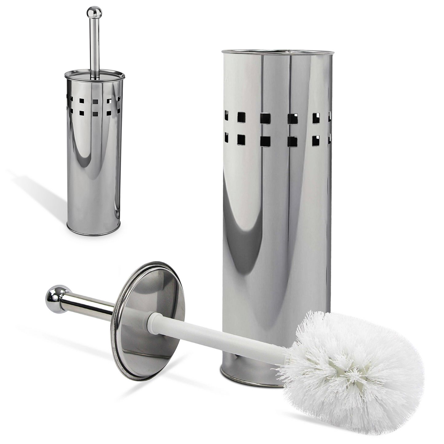 3L Pedal Bin with Toilet Brush Silver