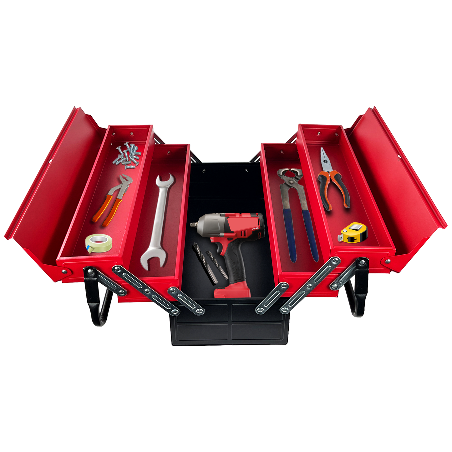 3 Tiers - 5 Trays Metal Tool Box - 470mm
