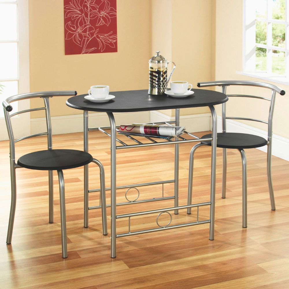 Stylish 2-Seater Compact Dining Set with Storage Shelf – Ideal for Small Spaces