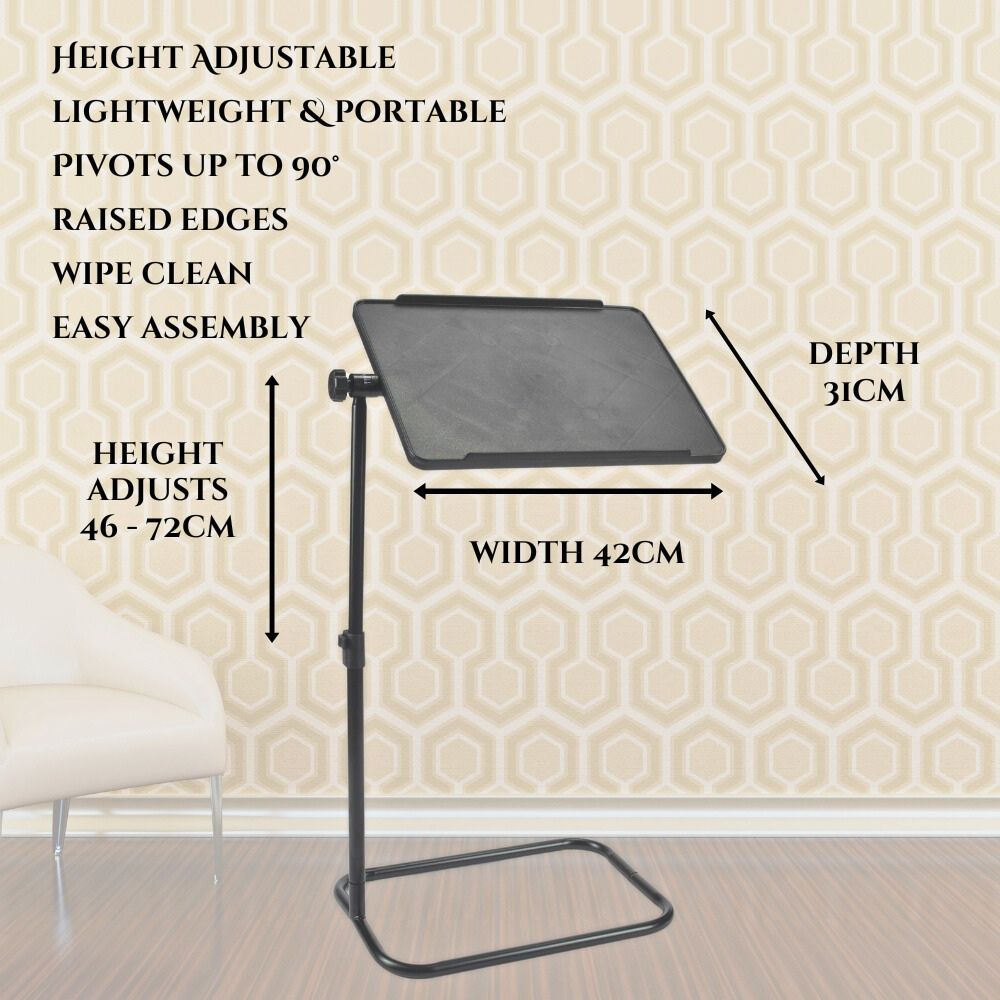 Adjustable Pivot Table for Bed or Sofa – Tilting Laptop & Reading Desk with Height Adjustment