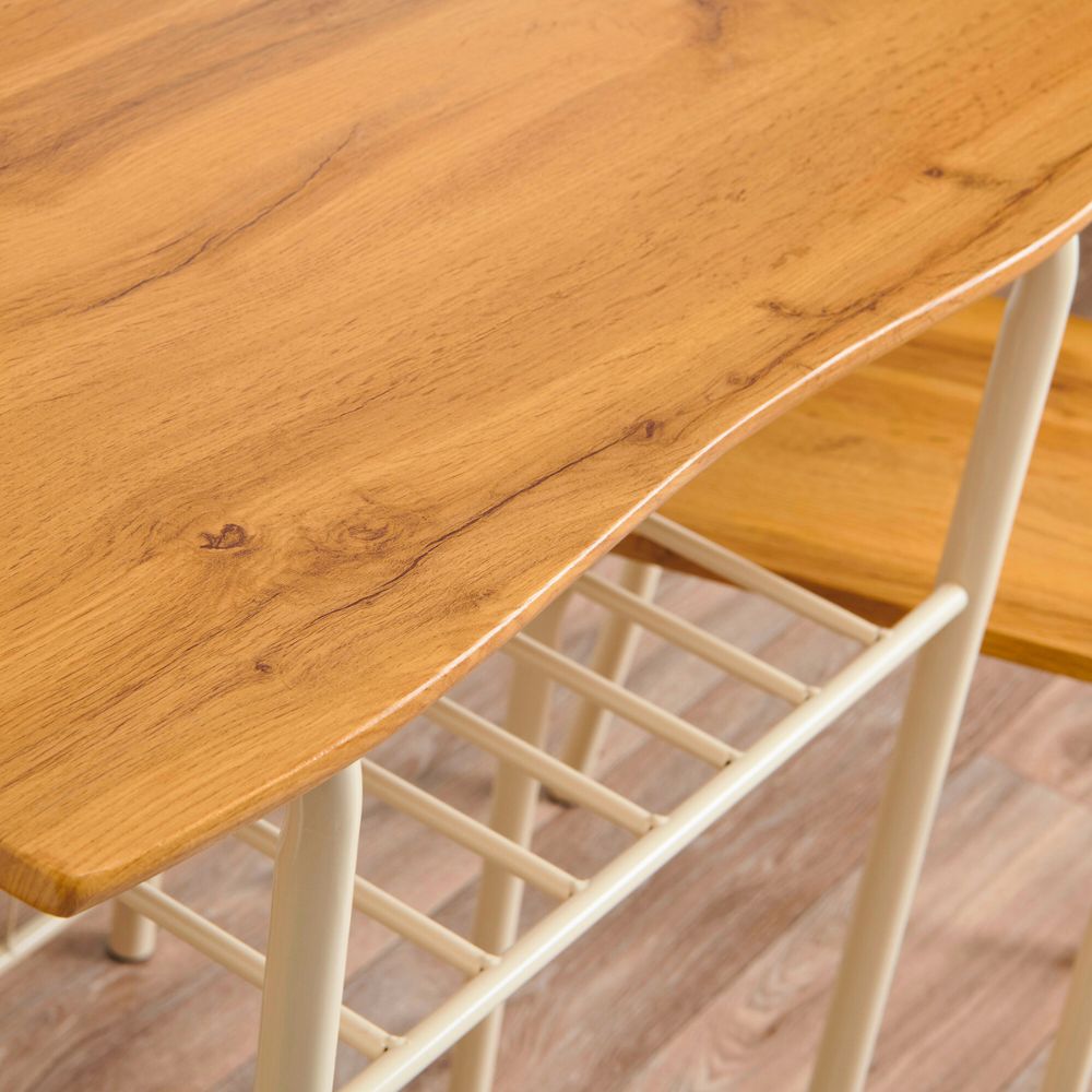 Greenhurst Live Edge Compact Dining Set Oak Top Black and Buttermilk Frame