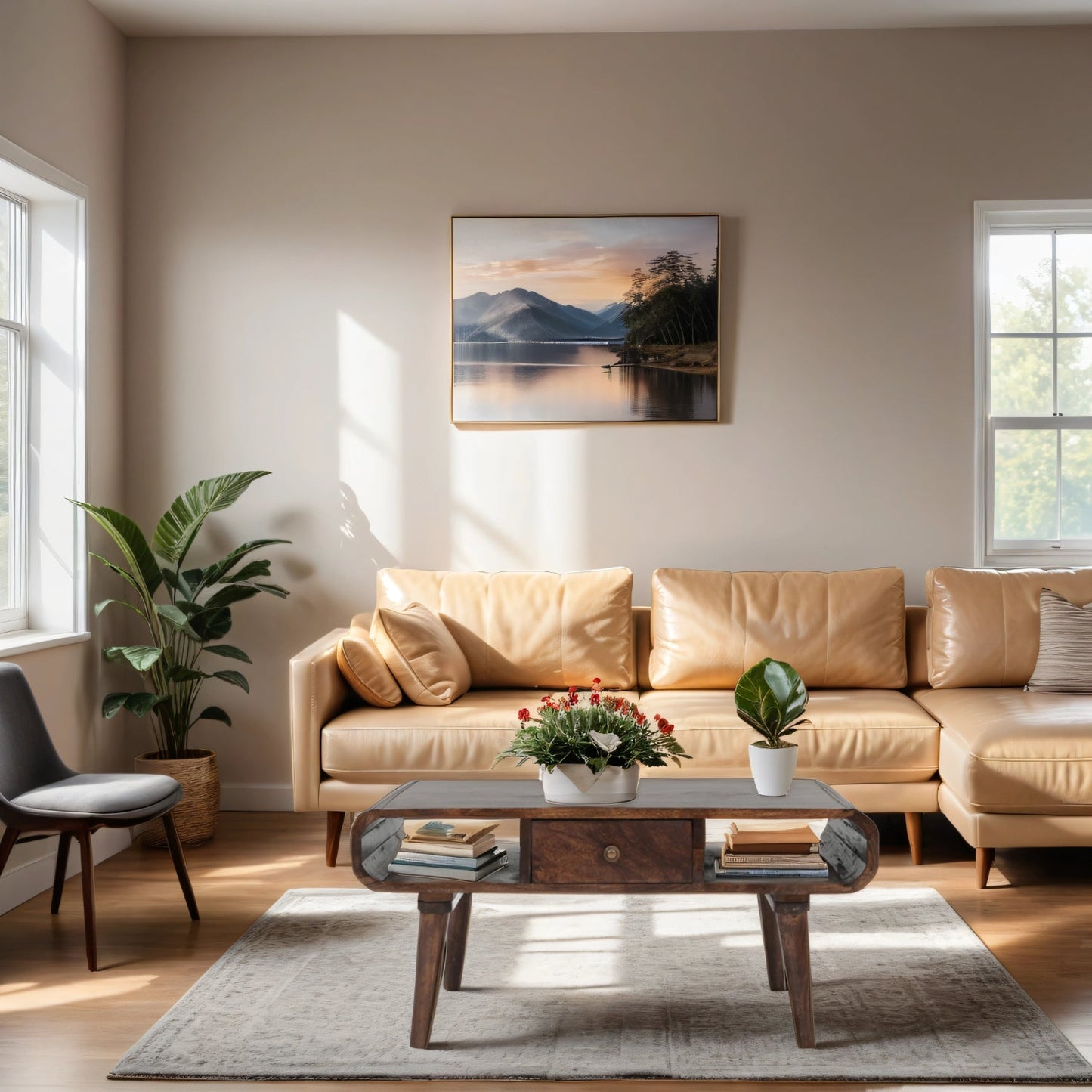 Franklin Dark Mango Wood Coffee Table with Drawer