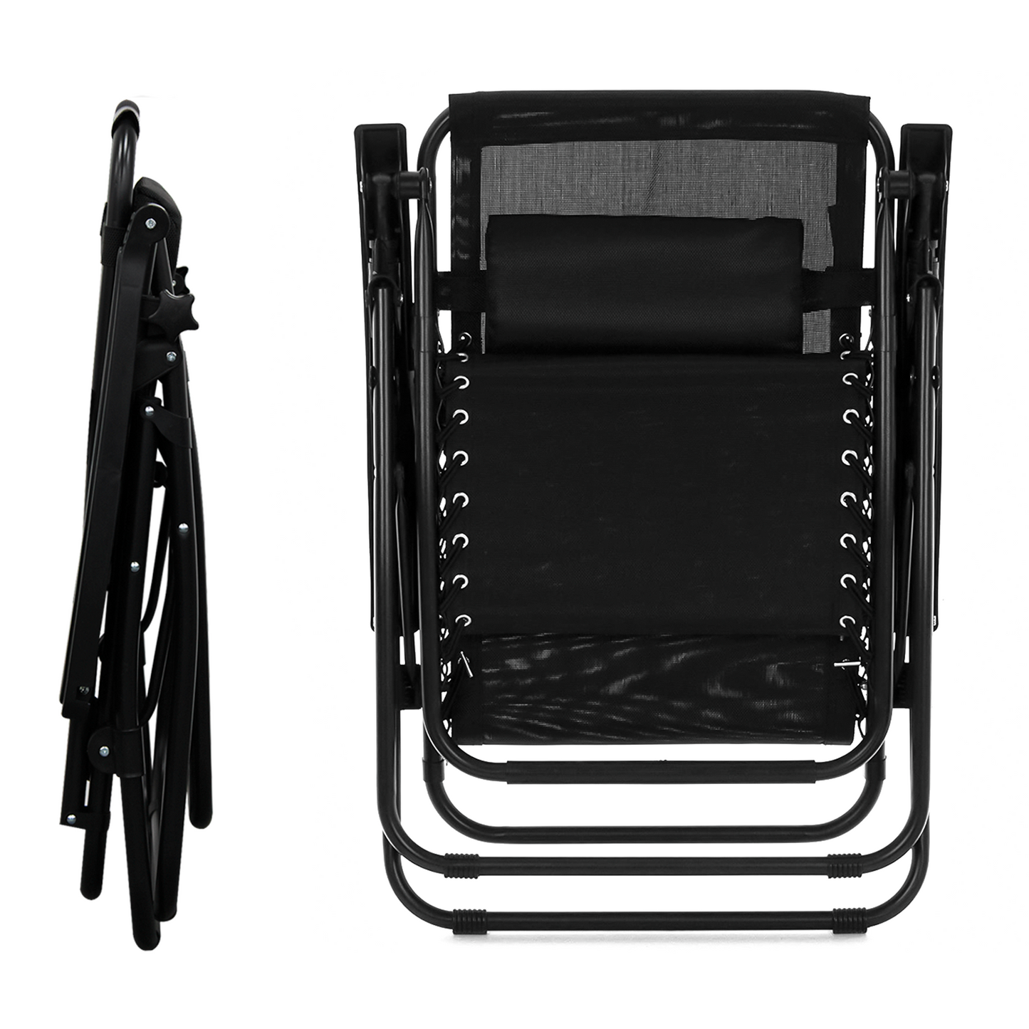 Set of 2 Zero Gravity Chair Sun lounger with Cup Holder