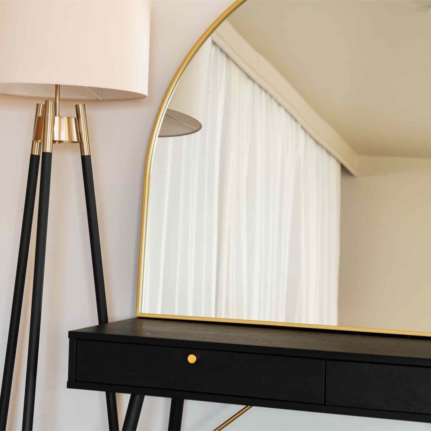 Akiko - Gold Metal Arched Mirror - 95cm x 120cm