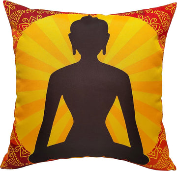 Buddha Outdoor Indoor Waterproof Cushions Durable Breathable Polyester Throw Pillows for Garden Patio Beach Comfort and Decor 43 x 43 cm by OLIVIA ROCCO
