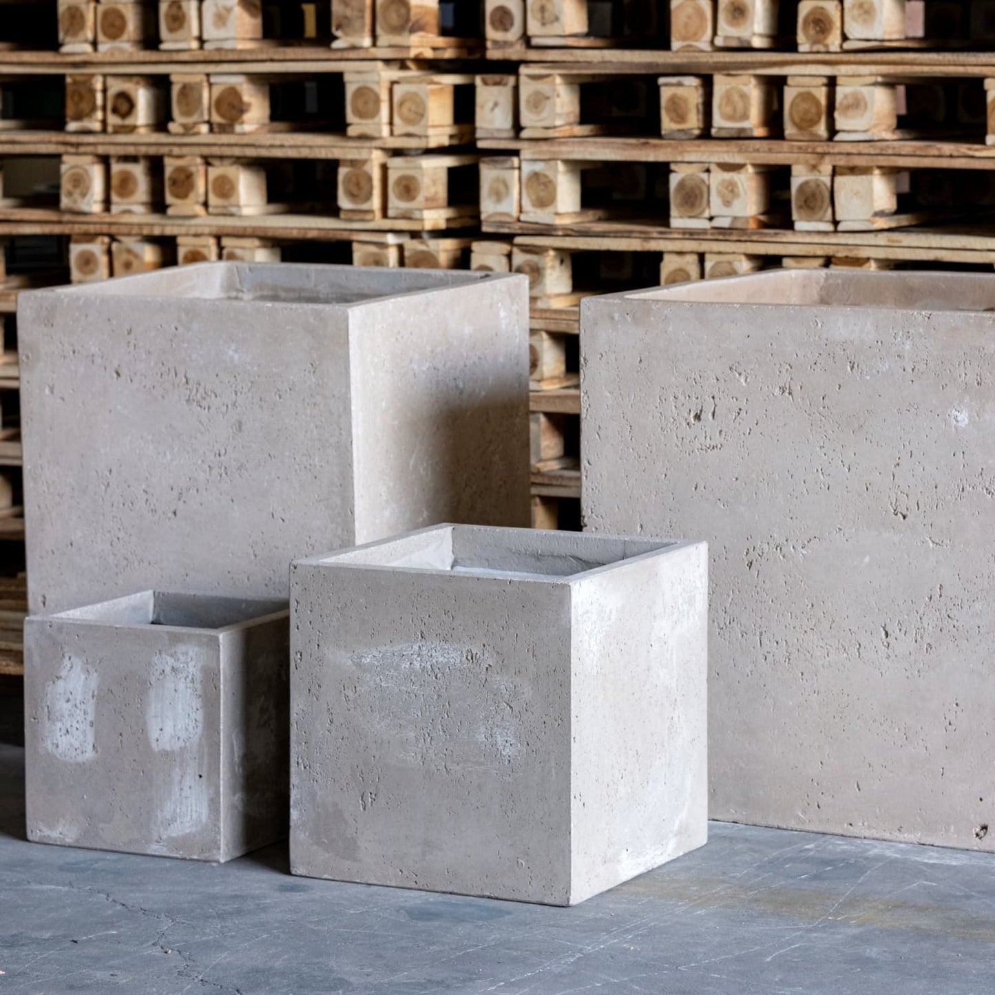 Cubrosa | Truffle – 40cm Large Concrete Cube Planter – 38L Square Plant Pot