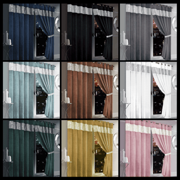 Diamante Blackout Curtains with Glitz Detailing Room Darkening Eyelet Ring Top Thermal Insulation Multiple Colors and Sizes by OLIVIA ROCCO