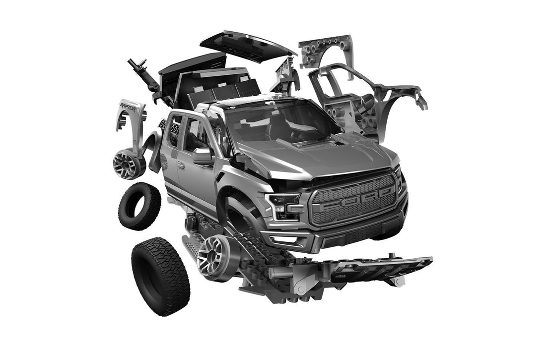 Airfix J6053 Quickbuild Ford F-150 Raptor Grey Model Car Kit