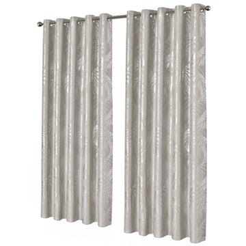 Leaf Natural Sparkle Blackout Curtains Super Soft Thermal Insulated Eyelet Drapes for Living Room & Bedroom 2 Panels by OLIVIA ROCCO