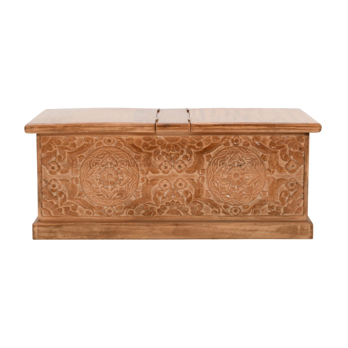Carved Mango Wood Coffee Table/Blanket Box