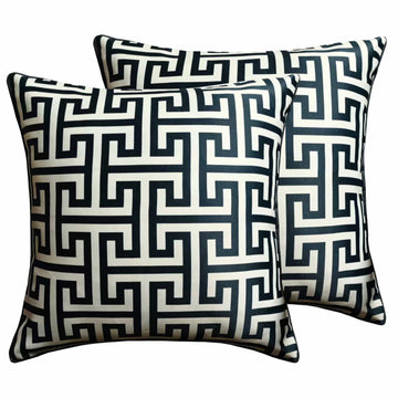 Milano Black 2 Pack Scatter Cushion Covers Soft Touch Decorative Throw Pillows with Hidden Zipper for Sofa or Bed by OLIVIA ROCCO