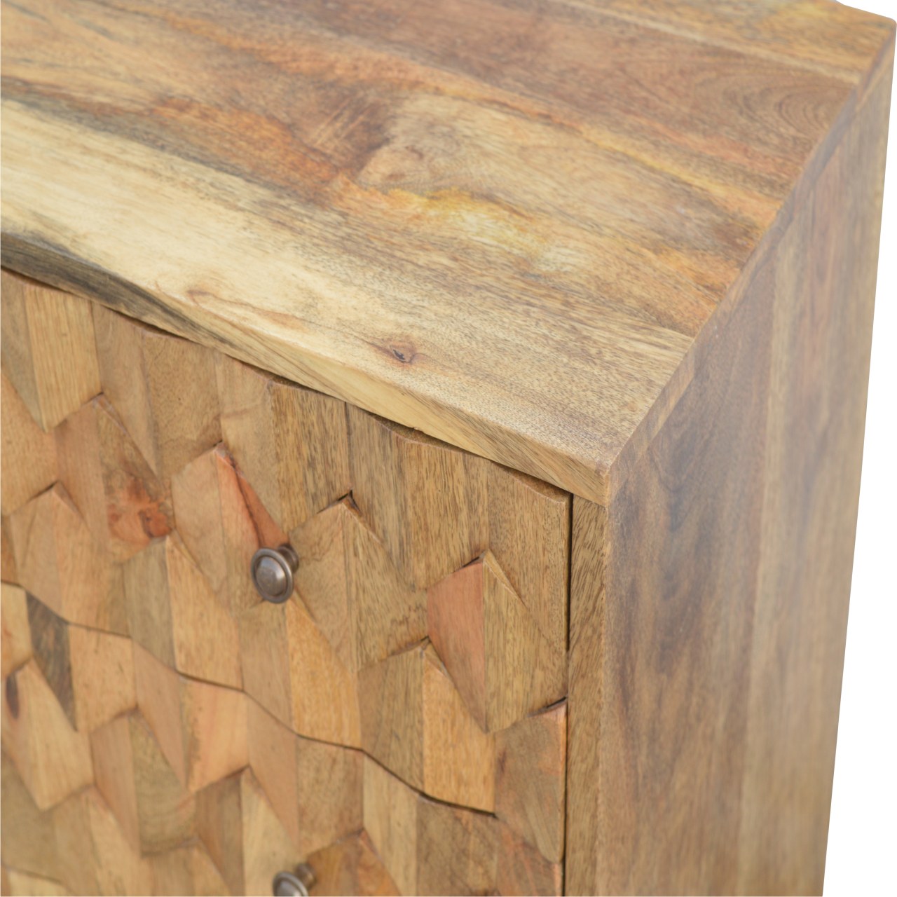Solid Mango Wood Pineapple Carved Chest