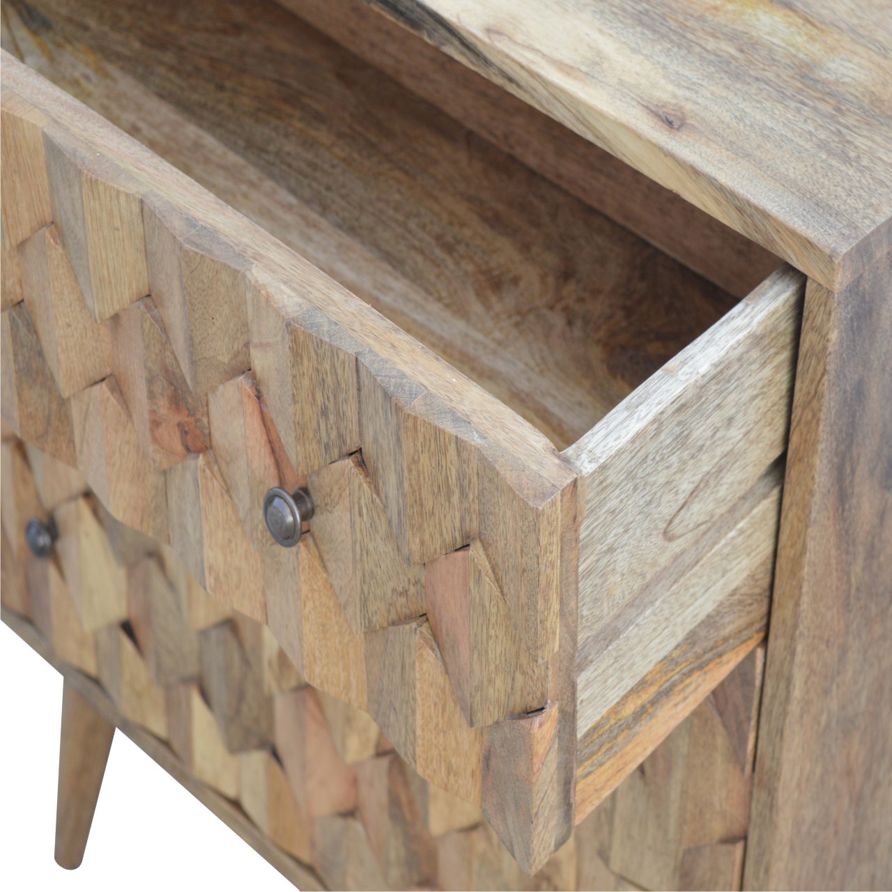 Solid Mango Wood Pineapple Carved Chest