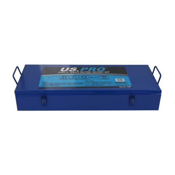 US PRO Tools 21PC 1" Drive 6 Point Metric Socket Set 30 - 80MM 3689