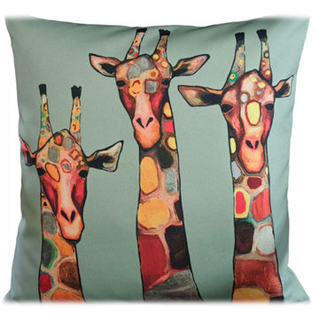 Waterproof Breathable Giraffe Hollowfibre Filled Cushions 43x43cm for Outdoor Garden Bench Sofa or Indoor Use by OLIVIA ROCCO