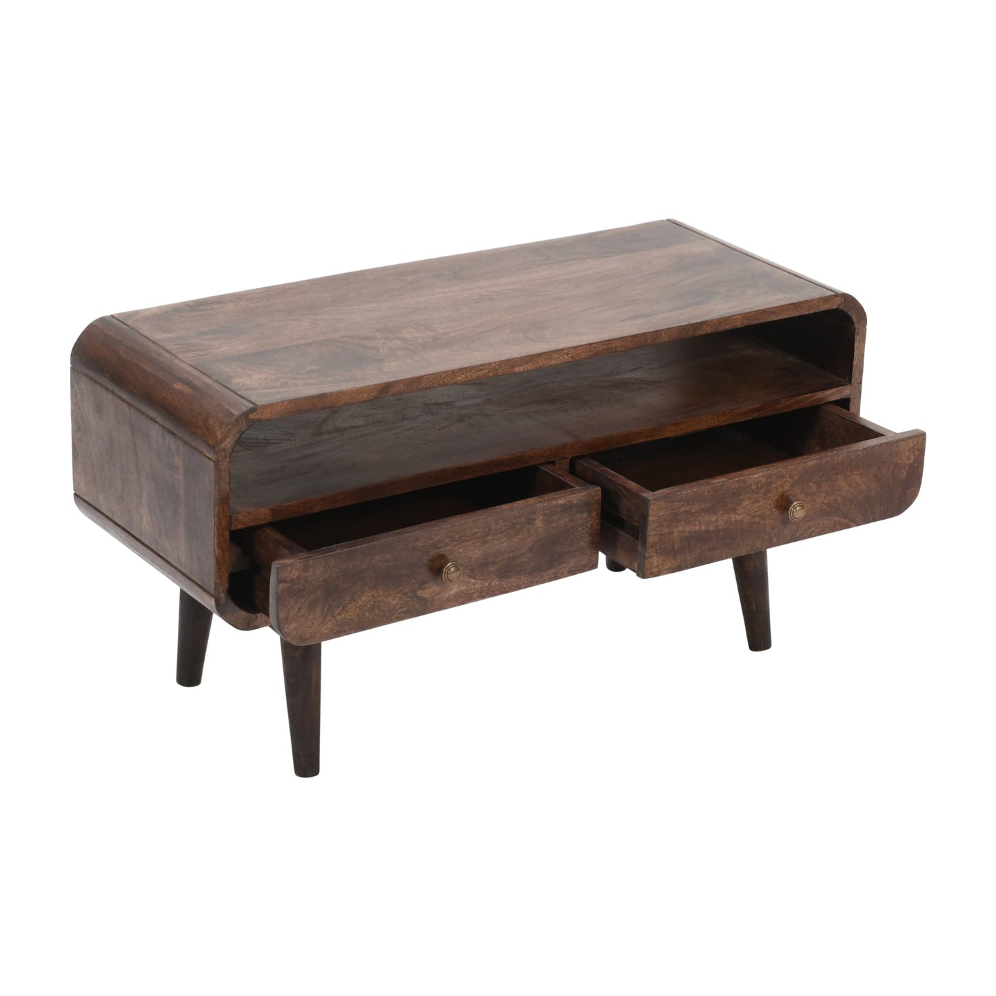 Franklin Dark Mango Wood TV Stand with 2 Drawers