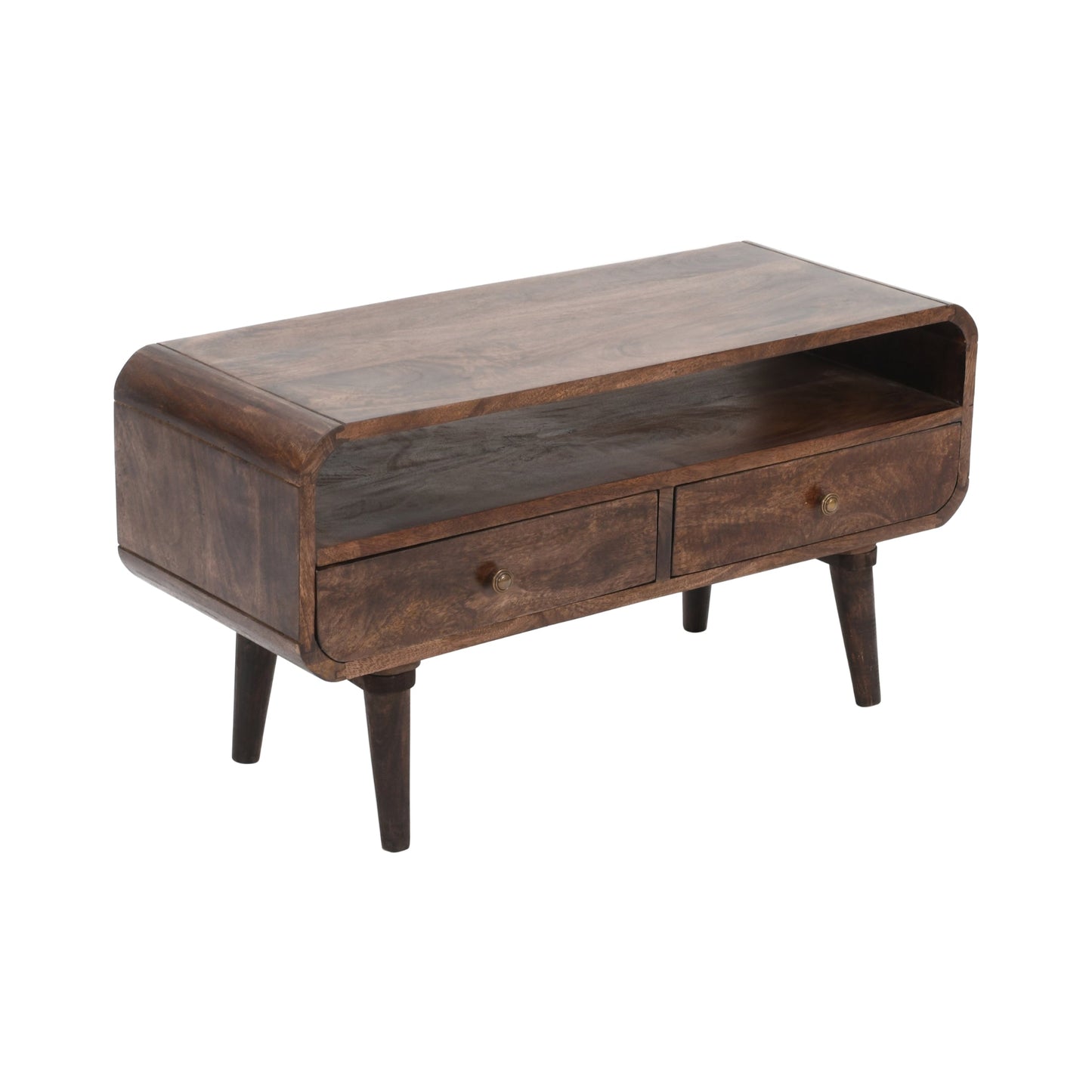 Franklin Dark Mango Wood TV Stand with 2 Drawers