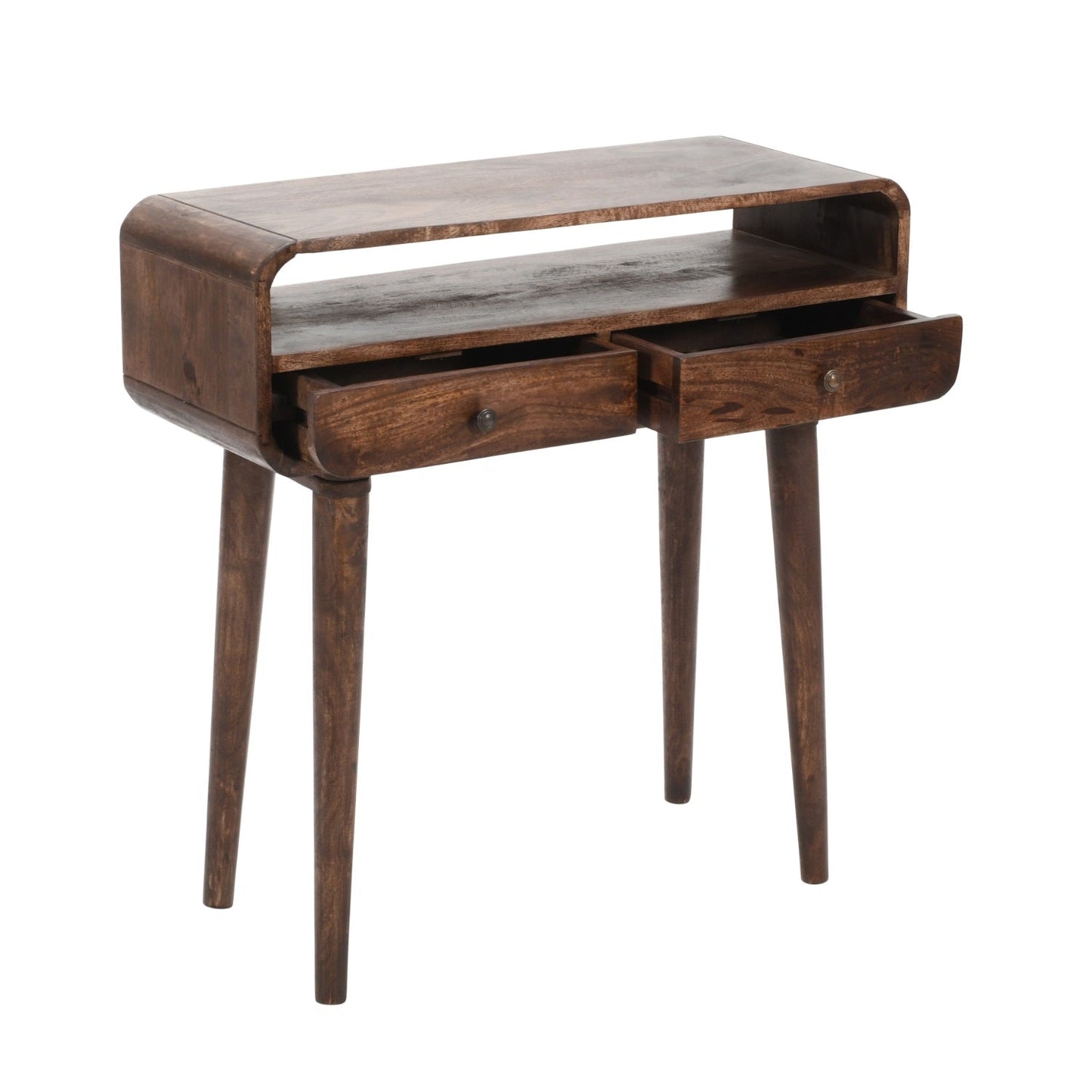 Franklin Dark Mango Wood Console Table with 2 Drawers