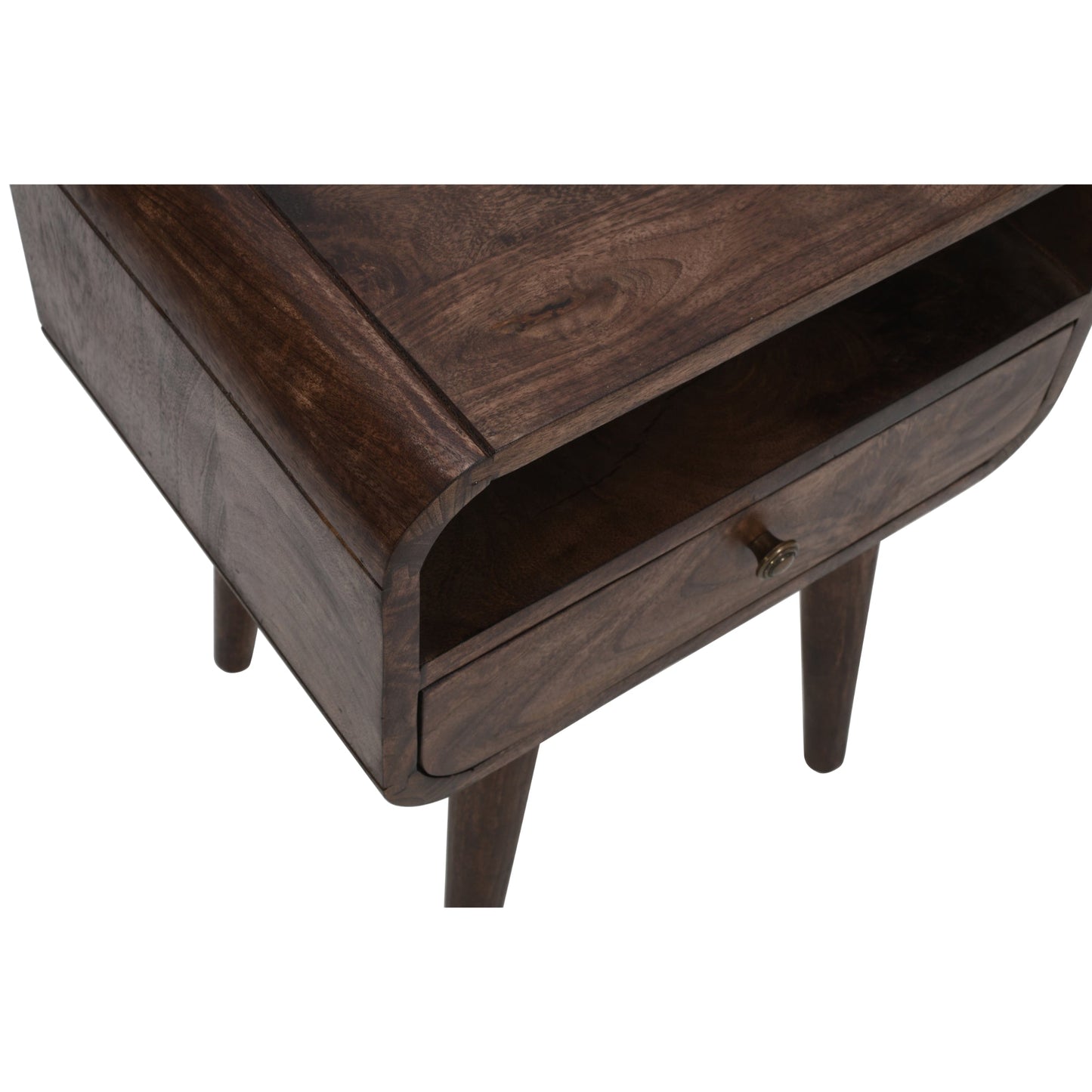 Franklin Dark Mango Wood Bedside Table with Drawer